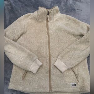 THE NORTH FACE CAMPSHIRE FULL-ZIP FLEECE JACKET WOMEN'S SZ XL CREAM COLOR